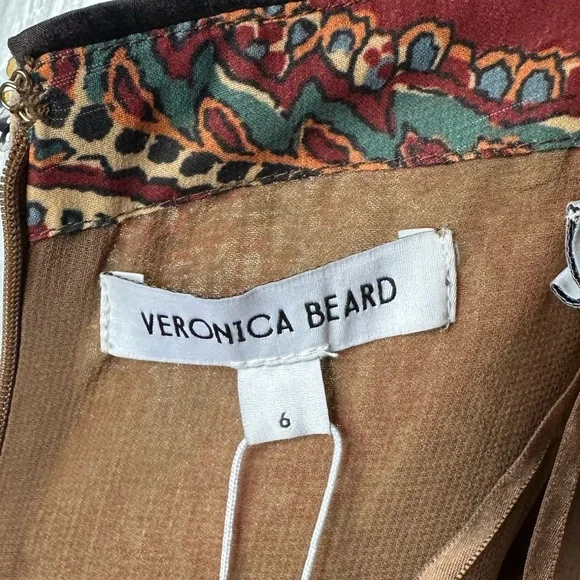 NWT Veronica Beard Leda Dress in Size 6 Red Multi - Picture 7 of 15